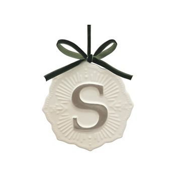 St. Nicholas Square® Ceramic Snowflake Monogram Christmas Ornament