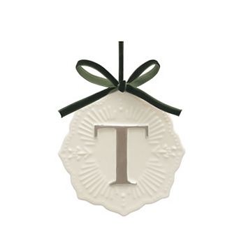 St. Nicholas Square® Ceramic Snowflake Monogram Christmas Ornament