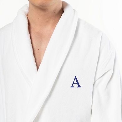 Linum Home Textiles Turkish Cotton Embroidered Serif Personalized Velour Bathrobe
