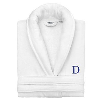 Linum Home Textiles Turkish Cotton Embroidered Serif Personalized Velour Bathrobe