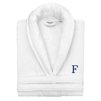 Linum Home Textiles Turkish Cotton Embroidered Serif Personalized Velour Bathrobe