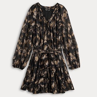 Women's Simply Vera Vera Wang Lurex Belted Short Dress