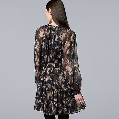 Women's Simply Vera Vera Wang Lurex Belted Short Dress