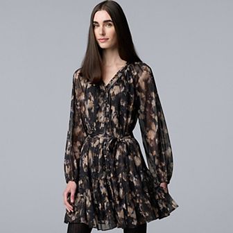 Women's Simply Vera Vera Wang Lurex Belted Short Dress
