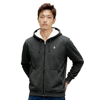 Men's Volcom Foreman Zip-Front Sherpa-Lined Hoodie
