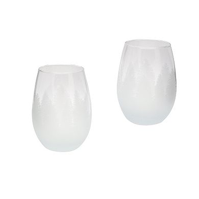 St. Nicholas Square® Woodland Stemless Wine Glasses Set of 2