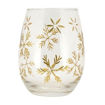 St. Nicholas Square® Snowflake Engraved Stemless Wine Glass