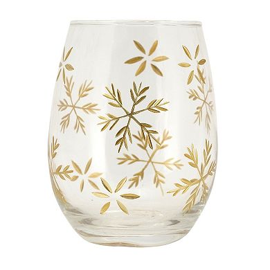 St. Nicholas Square® Snowflake Engraved Stemless Wine Glass