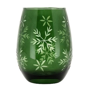 St. Nicholas Square® Snowflake Engraved Stemless Wine Glass