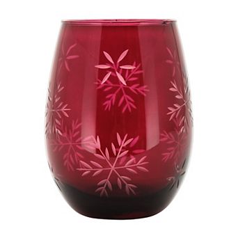 St. Nicholas Square Snowflake Engraved Stemless Wine Glass