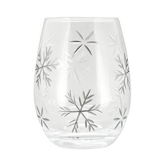 St. Nicholas Square Snowflake Engraved Stemless Wine Tumbler