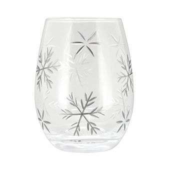 St. Nicholas Square Snowflake Engraved Stemless Wine Tumbler