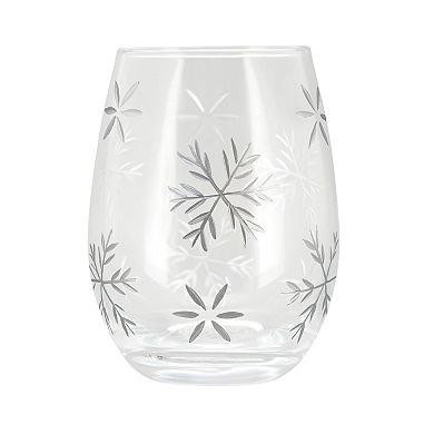 St. Nicholas Square Snowflake Engraved Stemless Wine Tumbler