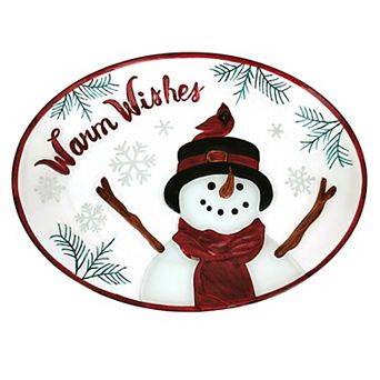 St. Nicholas Square® Snowman Glass Serving Platter