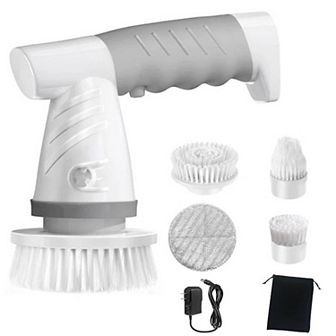Ztech Cordless Electric Spin Scrubber - Effortless Cleaning with 4 Replaceable Brush Heads!