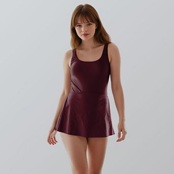 Women's Hayley Tankini-Style Swim Dress With Adjustable Straps and Hidden Bikini Bottoms