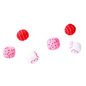 Midlee Valentine Plush Balls Dog Toy - Set Of 6