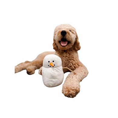 Midlee Marshmallow Snowman Dog Toy- Winter Plush Tug Tug