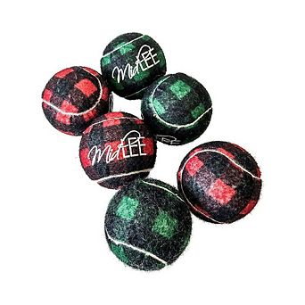 Midlee Dog Christmas Plaid Tennis Balls