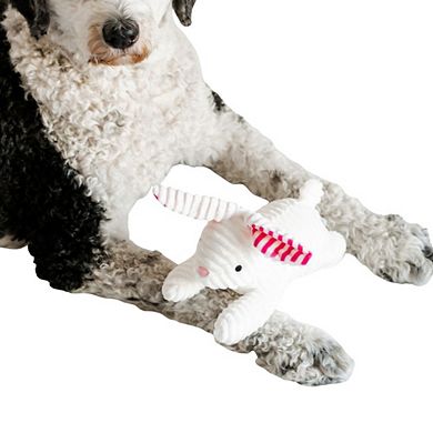 Midlee Stripe Ears White Easter Rabbit Dog Toy