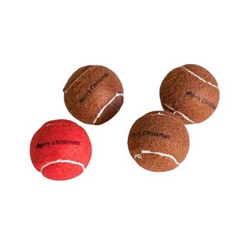 Midlee Red Nose Christmas Dog Tennis Balls