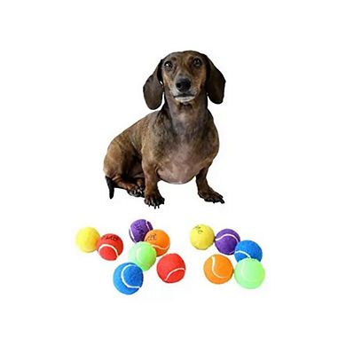 Midlee Mini Dog Tennis Balls With Squeaker (pack of 12)