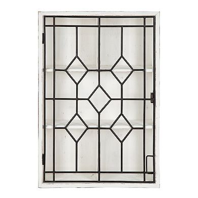 Megara Decorative Farmhouse Chic Wall Mounted Display Cupboard