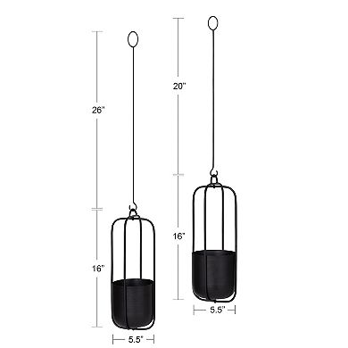 Nobrey Metal Hanging Planter Set 2 Piece