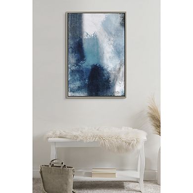 Sylvie Aqua Abstract 1 Framed Canvas by Amy Lighthall