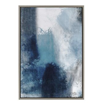 Sylvie Aqua Abstract 1 Framed Canvas by Amy Lighthall