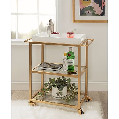 Giles Metal Bar Cart with Tray