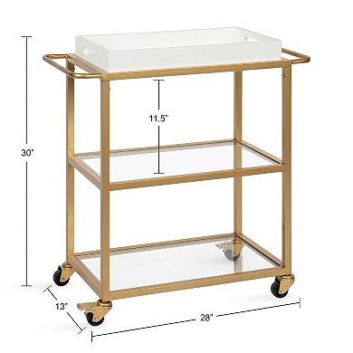 Giles Metal Bar Cart with Tray