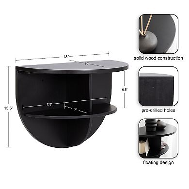 Jalla Wood Floating Side Table