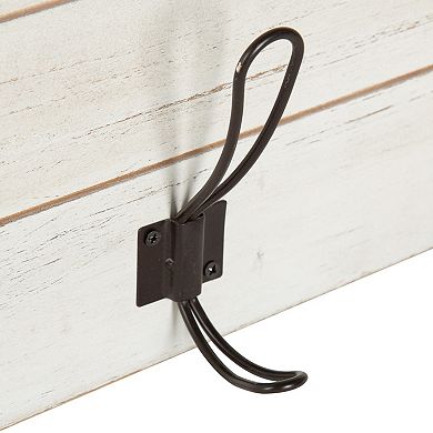 Jeran Wood Wall Shelf with Hooks
