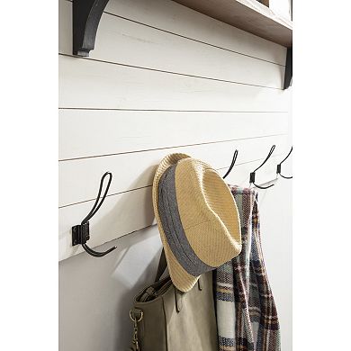 Jeran Wood Wall Shelf with Hooks