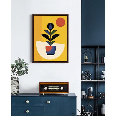 Sylvie Abstract Plant Framed Canvas by Amber Leaders Designs