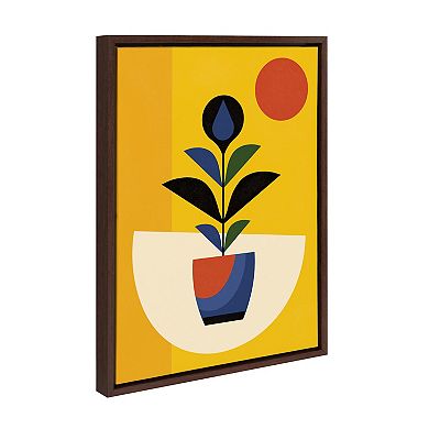 Sylvie Abstract Plant Framed Canvas by Amber Leaders Designs