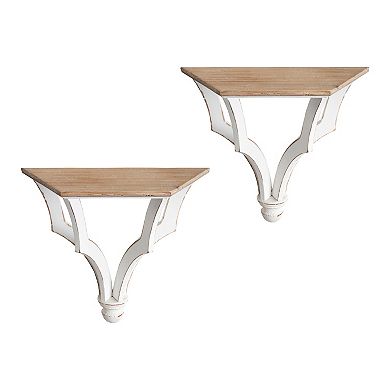 Corbett Rustic Wood Shelf Set 2 Piece