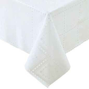 Elrene Home Fashions Crochet Lace-Inspired 3-Yard Cut-to-fit Vinyl Tablecloth, 54"x108"