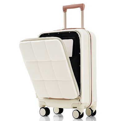 Merax Luggage Sets 3 Piece, 20-inch with USB Port and front opening design