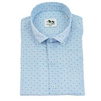 Wear Sierra Button Down Top Shelf Cotton Short Sleeve Shirt with Dot Pattern