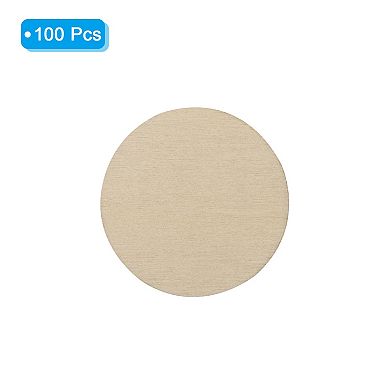 1.5 Inch Unfinished Round Wood Slices, 100 Pack Blank Wooden Discs Circles Cutouts
