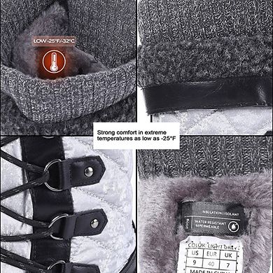 Women's Snow Boots, Women Waterproof Mid Calf, Anti-slip Outdoor Warm Duck Boot for Winter