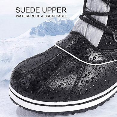 Women's Snow Boots, Women Waterproof Mid Calf, Anti-slip Outdoor Warm Duck Boot for Winter