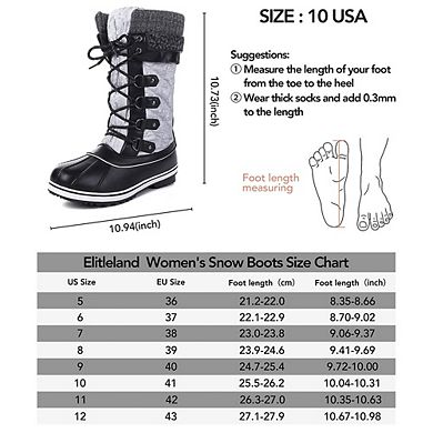 Women's Snow Boots, Women Waterproof Mid Calf, Anti-slip Outdoor Warm Duck Boot for Winter