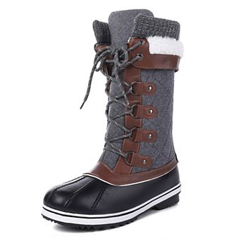 Women's Snow Boots, Women Waterproof Mid Calf, Anti-slip Outdoor Warm Duck Boot for Winter