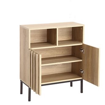 Storage Cabinet 2 Doors, Modern Industrial Sideboard Buffet Cabinet with Adjustable Shelf