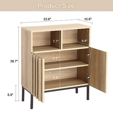 Storage Cabinet 2 Doors, Modern Industrial Sideboard Buffet Cabinet with Adjustable Shelf