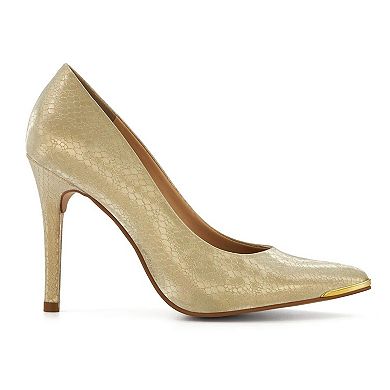 Andrea Classic High Heels With Metallic Gold Detail 74219