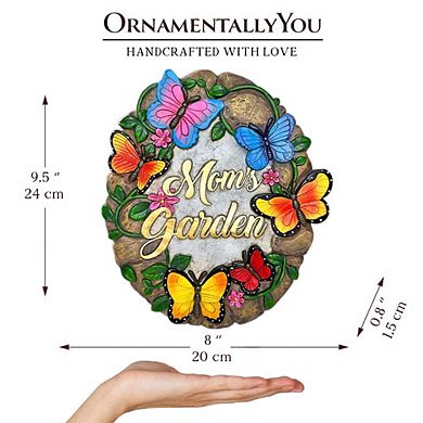 Mom’s Garden with Butterflies Stepping Stone, 9.5" Decorative Outdoor Decoration